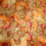Grão de bico com arroz e salsicha